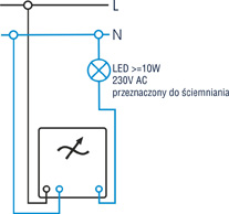 Schemat połączeń ściemniacza